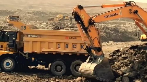现代新款挖掘机装车,铲斗是挺大,就是速度慢,效率并不高